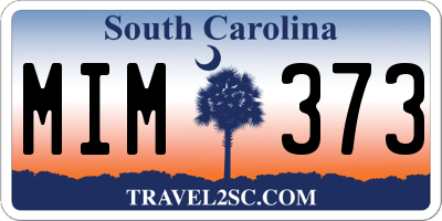SC license plate MIM373