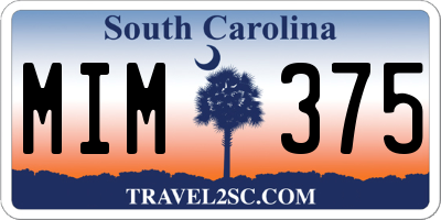 SC license plate MIM375