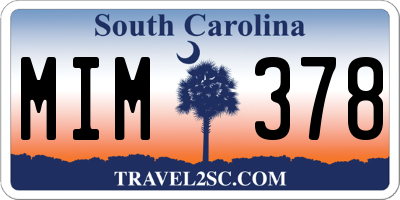 SC license plate MIM378