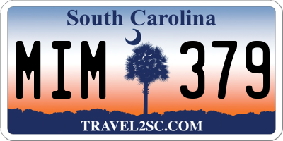 SC license plate MIM379