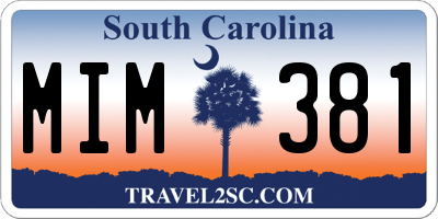 SC license plate MIM381