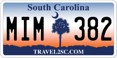 SC license plate MIM382