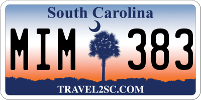SC license plate MIM383