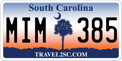 SC license plate MIM385