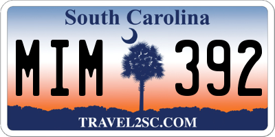 SC license plate MIM392