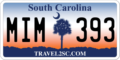 SC license plate MIM393