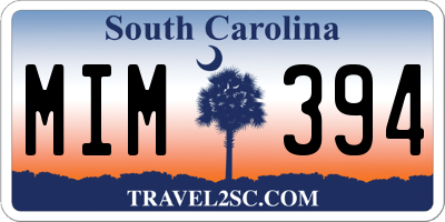 SC license plate MIM394