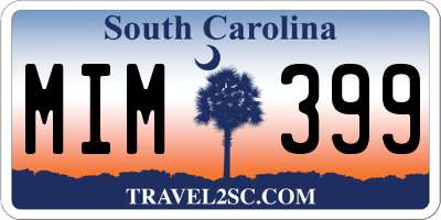SC license plate MIM399