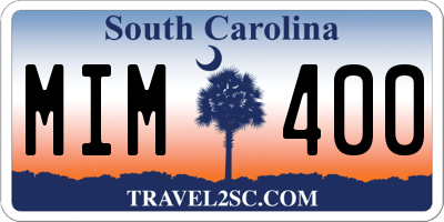 SC license plate MIM400