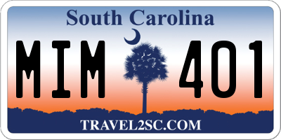 SC license plate MIM401