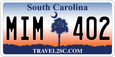 SC license plate MIM402