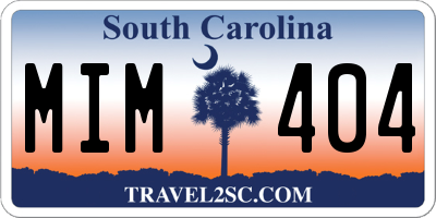SC license plate MIM404