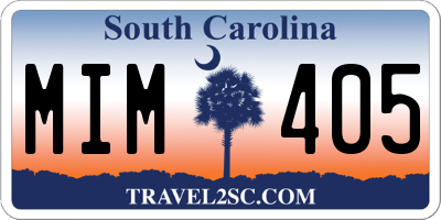 SC license plate MIM405