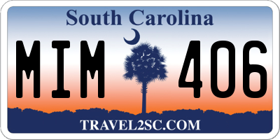 SC license plate MIM406