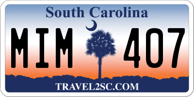 SC license plate MIM407