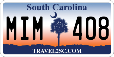 SC license plate MIM408