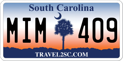 SC license plate MIM409
