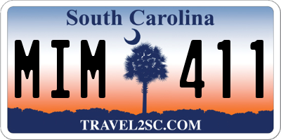 SC license plate MIM411