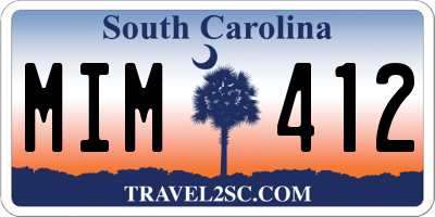 SC license plate MIM412