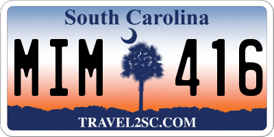 SC license plate MIM416