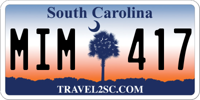 SC license plate MIM417