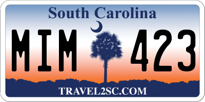 SC license plate MIM423