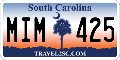 SC license plate MIM425