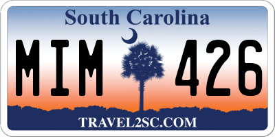 SC license plate MIM426