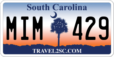SC license plate MIM429