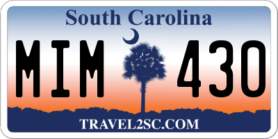 SC license plate MIM430
