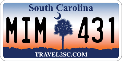 SC license plate MIM431