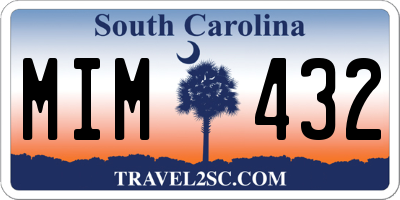 SC license plate MIM432