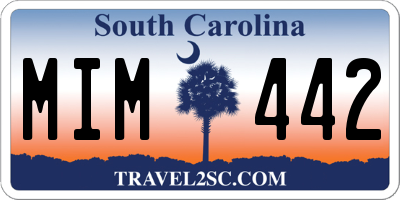 SC license plate MIM442