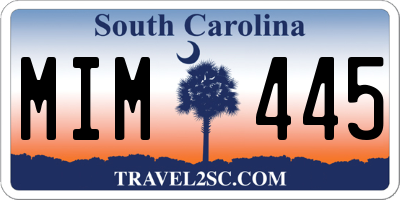 SC license plate MIM445