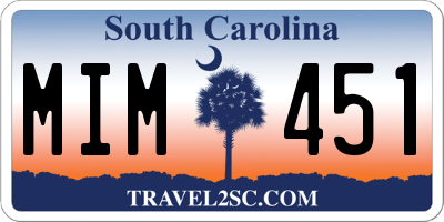SC license plate MIM451