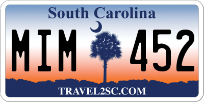 SC license plate MIM452