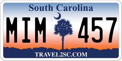 SC license plate MIM457