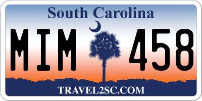 SC license plate MIM458