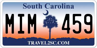 SC license plate MIM459