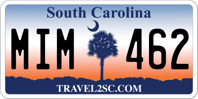 SC license plate MIM462