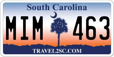 SC license plate MIM463