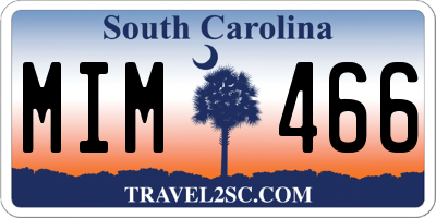 SC license plate MIM466