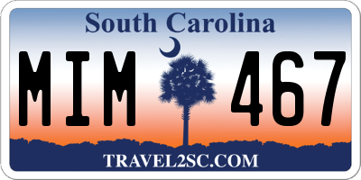 SC license plate MIM467