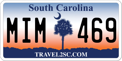 SC license plate MIM469