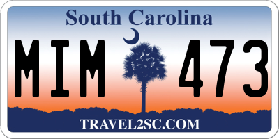 SC license plate MIM473