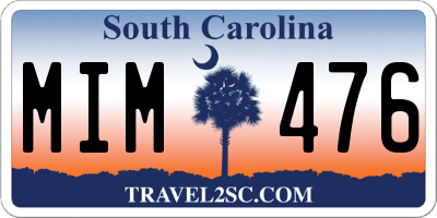 SC license plate MIM476