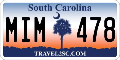 SC license plate MIM478