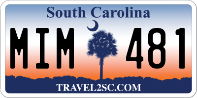 SC license plate MIM481