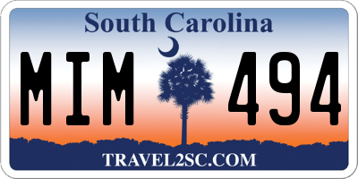 SC license plate MIM494