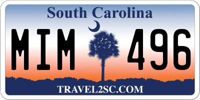 SC license plate MIM496